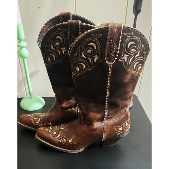 Durango Crush Brown Ladies Pull On Westin Leather Boots Size US 9M - Picture 3 of 11